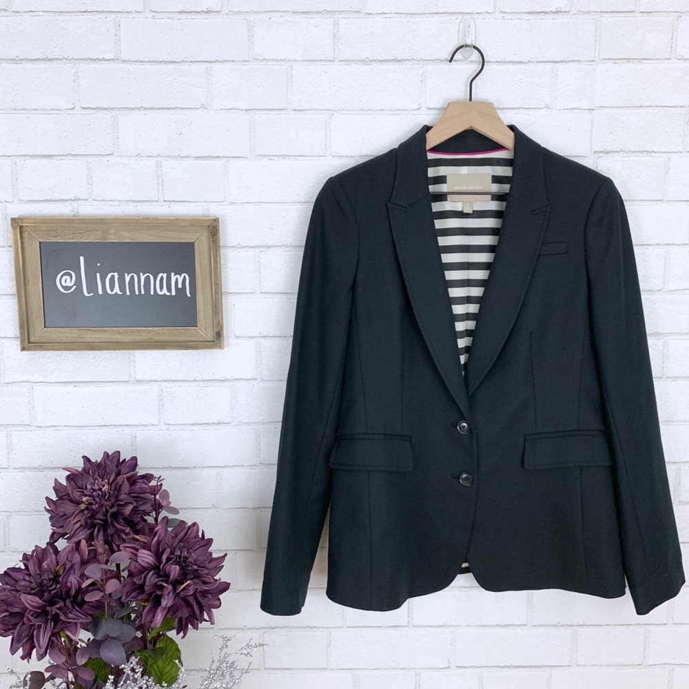 Banana Republic Sleek Black Double Button Blazer